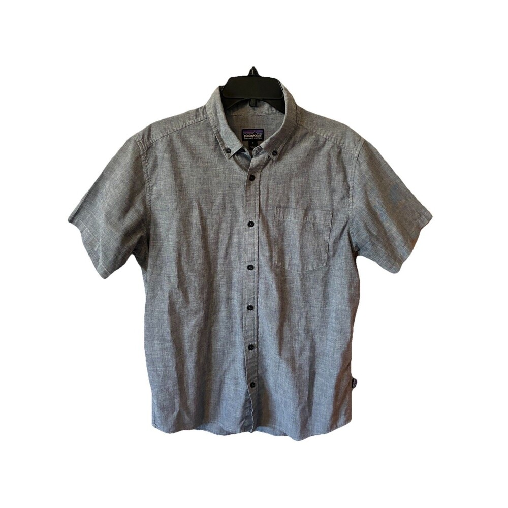 Patagonia Shirt Mens Size Medium Short Sleeve Button Front Organic Cotton
